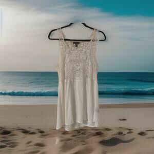 Ralph Lauren Boho Crochet Tunic Tank Top size Medium